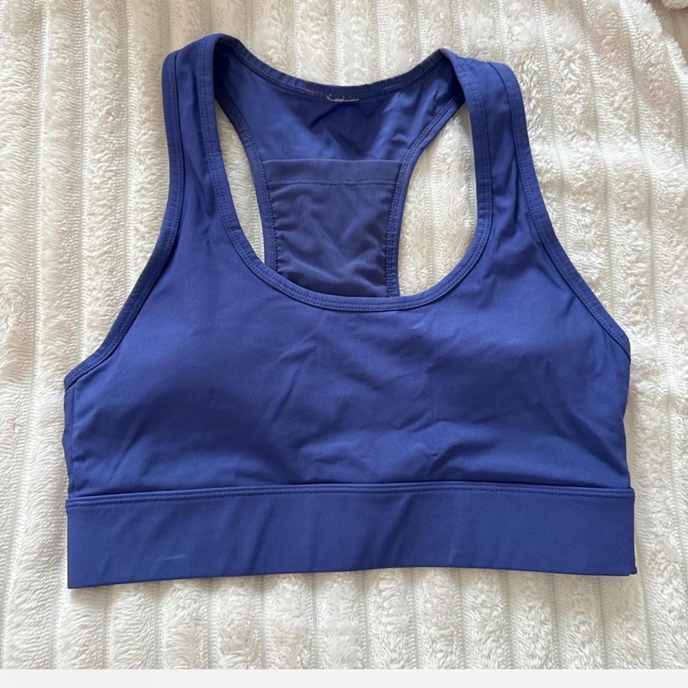 Fabletics purple Sports Bra with phone pocket